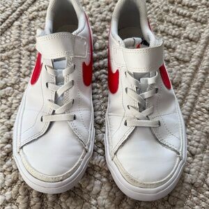 Nike Kids Sneakers in White with Red Accents